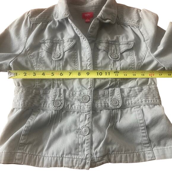 Mossimo  Women's Y2k/  Cargo Fitted Jacket Sz LG  Pockets Button Up - Picture 6 of 13